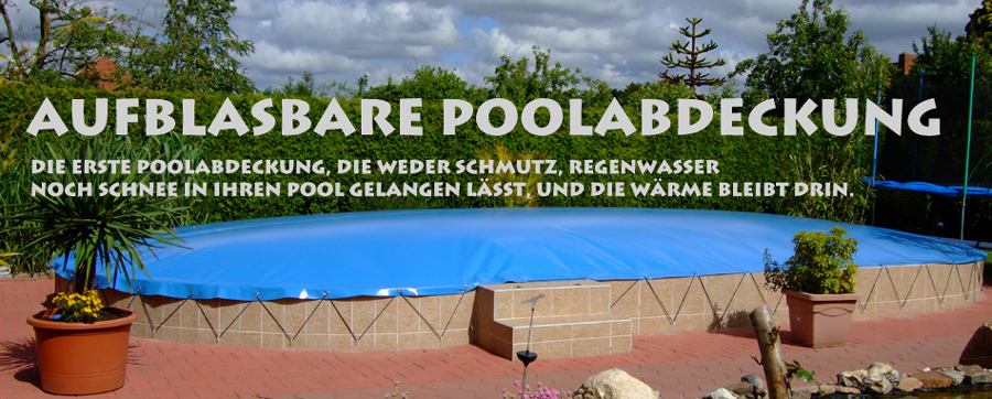 Aufblasbare Schwimmbadabdeckungen, Poolhaken und Zubehör. Link zur entsprechenden Seite auf mazide.de